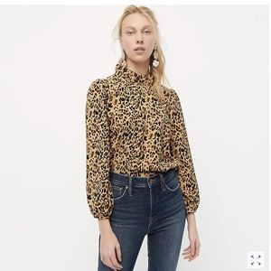 L / j.crew leopard blouse AJ555 NWT